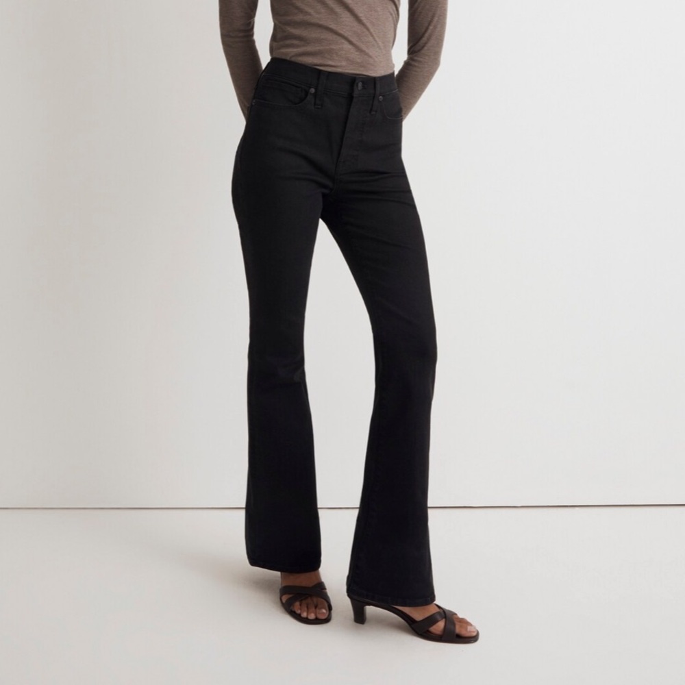 Madewell Skinny Flare High Rise Jeans Black Frost New with Tag NWT